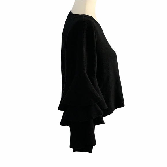 Elodie Ruffle Sleeve Cropped Sweater Size L - Picture 3 of 4